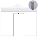 Telo di Ricambio Laterale per Gazebo Pieghevole 3x2m Impermeabile con Porta Avvolgibile Bianco