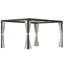 Pergola da Giardino 3x3m con Tende in Alluminio e Acciaio Beige