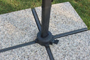 Ombrellone da Giardino Newton Decentrato 2x3 m in Alluminio Nero Telo Grigio