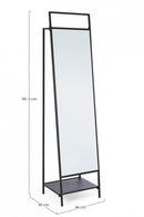 Specchio con Porta Abiti Ekbal Nero in Acciaio