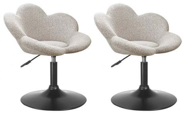Set 2 Poltroncine da Soggiorno 69x55x69/81 cm in Schiuma Poliuretanica Fleur Nero-Beige prezzo