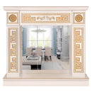 Camino Decorativo da Pavimento 102x110x30 cm con Specchio  Versailles Gold Plus Avorio