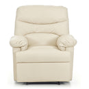 Poltrona Relax Reclinabile Manuale Rivestimento in Cuoio Color Crema Diana
