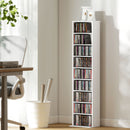 Libreria Scaffale Porta CD 33x24x140 cm con 6 Ripiani Regolabili Capacità di 260 CD/120 DVD Bianco      