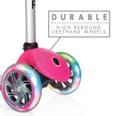 Monopattino a 3 Ruote a LED 3 Altezze Max 50Kg Globber PRIMO Fantasy Lights Up Fiori Grandi Rosa