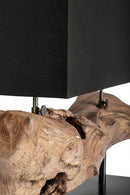 Lampada da Tavolo 75x25x55 cm E27 in Legno e Acciaio Pralume in Cotone Nero