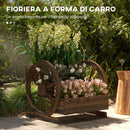 Fioriera da Esterno a 3 Livelli 62x61x57 cm con Ruote Decorative in Legno di Abete Carbonizzato      