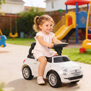 Macchina Cavalcabile per Bambini 12-36 Mesi Licenza Fiat 61x28x38,3 cm con Musica e Clacson in PP Bianco      