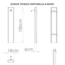 Fontana a Muro da Giardino Con Rubinetto 18x6x100 cm In Acciaio Effetto Corten