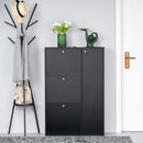 Scarpiera in Legno Nero 8 Scomparti 80x24x120 cm 