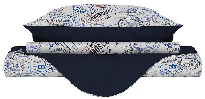 Copripiumino con Federe Stampato in Microfibra Travel Life Varie Misure
