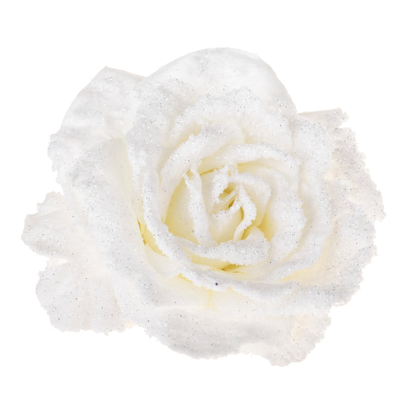 Set 24 Rose mit Clip.Ø15 cm Weiß acquista