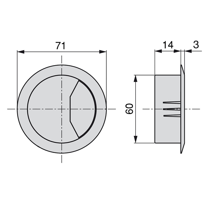 Set di 20 Passacavi da Incasso Ø6 cm in Plastica Emuca Neri