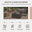 Tavolino da Giardino in Rattan Sintetico con Piano in Vetro Temperato Marrone 85x50x39 cm 