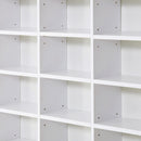 Libreria Porta CD 102x23,5x195 cm con 3 Colonne da 12 Ripiani in MDF Bianco  