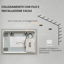 Specchio Bagno con Luci LED  3 Tonalità 70x50 cm Controllo Touch e Design Antiappannamento   