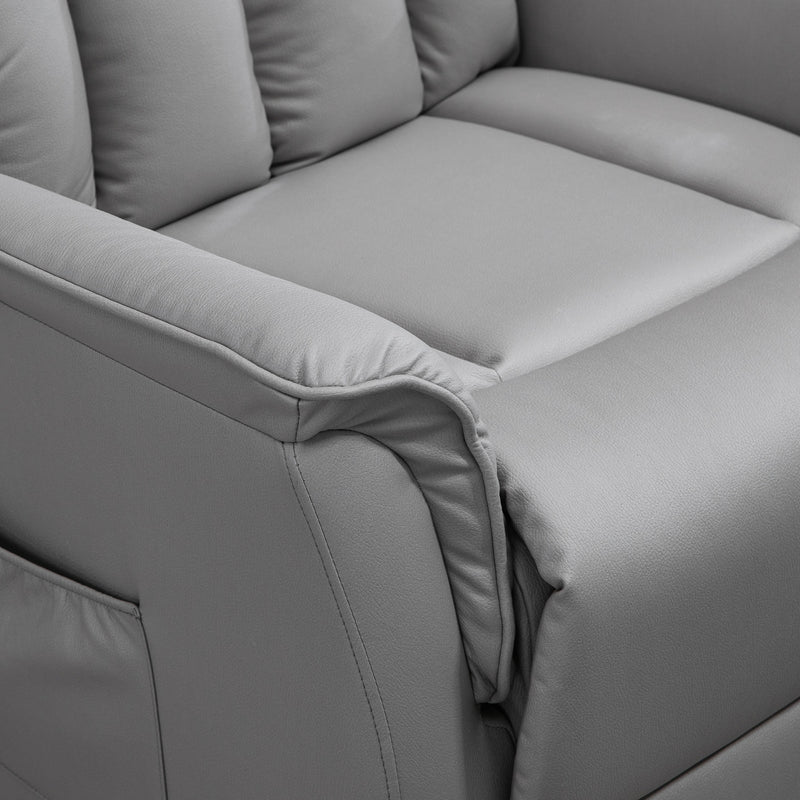 Poltrona Alzapersona Elettrica 80x94x104 cm in Similpelle Grigio