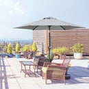 Ombrellone da Giardino Inclinabile con Apertura a Manovella e 6 Stecche 2,3x2m  Grigio