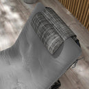 Lettino da Giardino Pieghevole e Reclinabile con Tasca Laterale 68x189x30 cm  Nero e Grigio