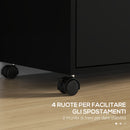 Mobile Ufficio 2 Cassetti 2 Ripiani 80x40x66 cm in Truciolato Nero