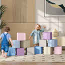 Set 12 Cubi Morbidi per Bambini 20x20x20cm in PU ed EPE Multicolore Chiaro  