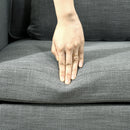 Poltroncina Moderna 72x72x90 cm in Tessuto Effetto Lino Grigio