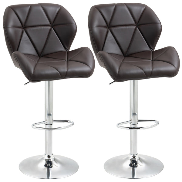 Set mit 2 Barhockern 51,5 x 57,5 x 93–114,5 cm in braunem Kunstleder prezzo