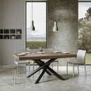 Tavolo Allungabile 140-400x90x77 cm Volantis Premium Noce Telaio Antracite 