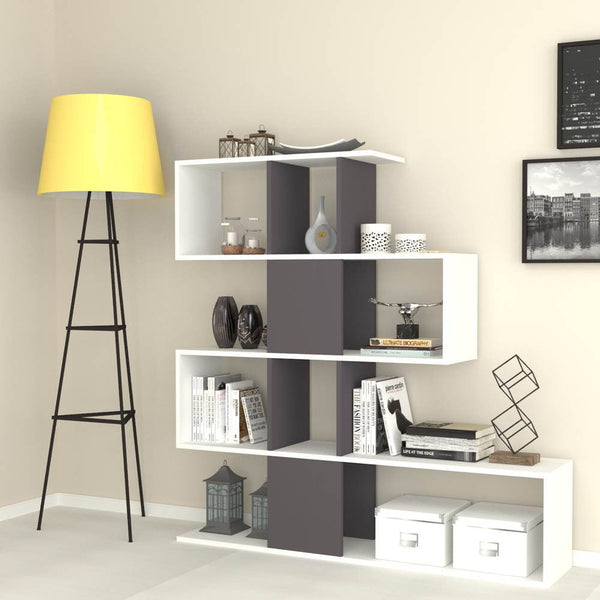 Libreria bifacciale Aktif 145x145x29 cm bianco ghisa sconto