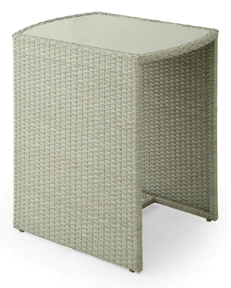 Set Tavolino e 2 Sedie da Giardino in Rattan Kraus Gattuso Grigio