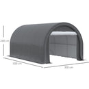Box Auto da Esterno 500x300x240 cm in Acciaio zincato e Polietilene Grigio