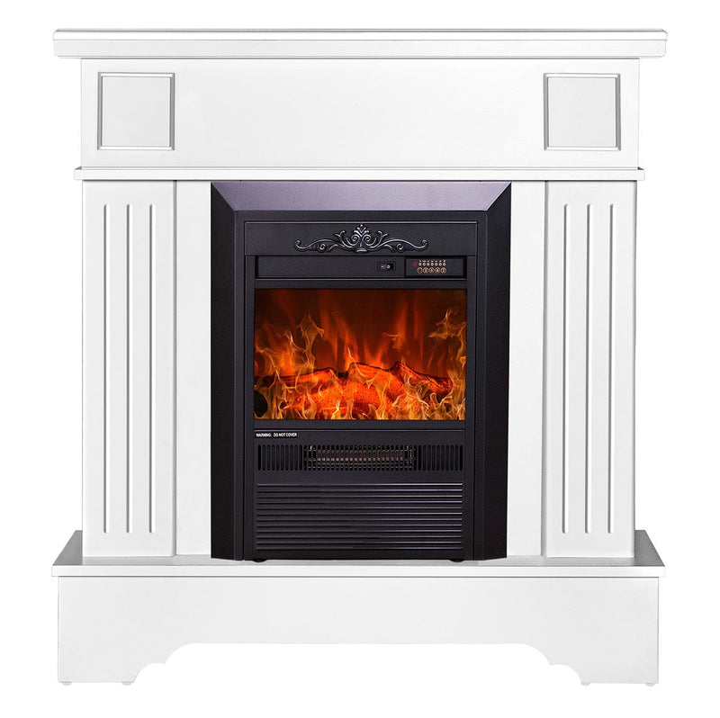 Camino Elettrico da Pavimento 109,2x103,4x30 cm Effetto Fiamma 2000W Marina Extra & Cristina Bianco