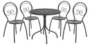 Set Tavolo Tondo e 4 Sedie da Giardino in Acciaio RD Italia Fiona Antracite