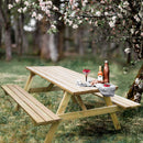 Tavolo da Pic Nic con Panche 180x160x71 cm in Legno Marrone