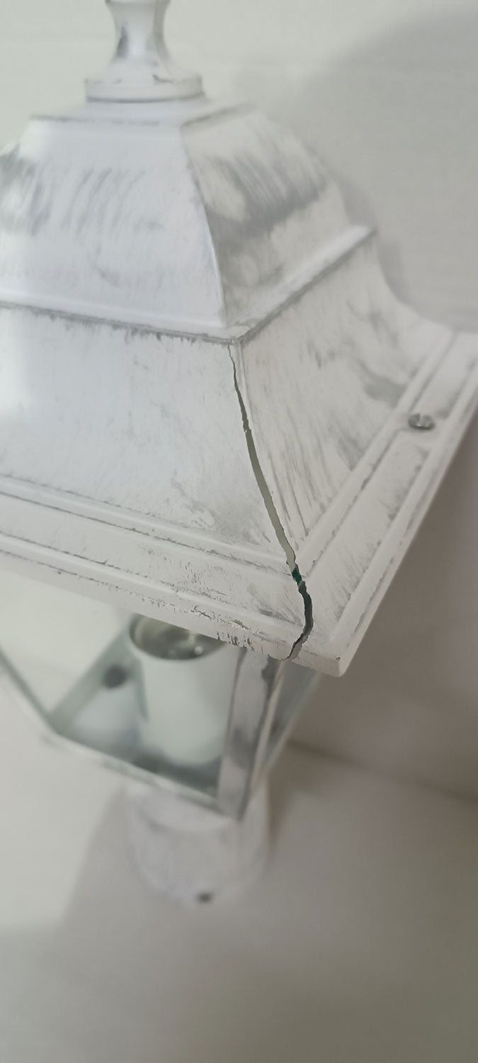 Lampada Testa Palo da Giardino E27 60W in Alluminio Sovil Bianco e Argento Seconda Scelta