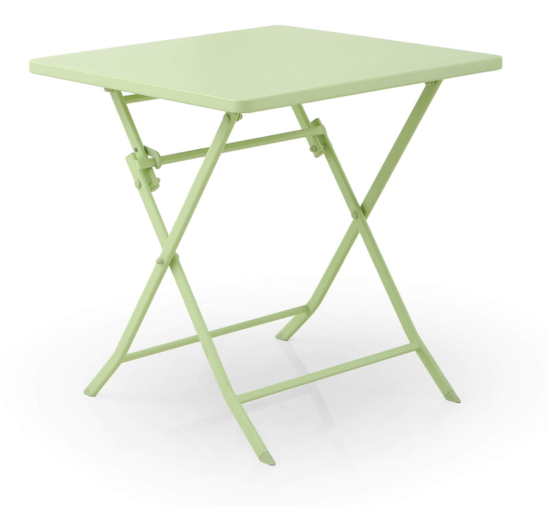 Set Tavolino e 2 Sedie Pieghevoli da Giardino in Acciaio Kraus Tiziano Verde