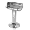 Barbecue a Carbone con Gamba a Colonna Ompagrill Griglia di Cottura in Acciaio Cromato con Sistema di Areazione Struttura in Acciaio Inox