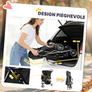 Passeggino per Cani Pieghevole 77x44x102 cm con Portabicchieri e Cestello in Acciaio e Tessuto Oxford Nero      