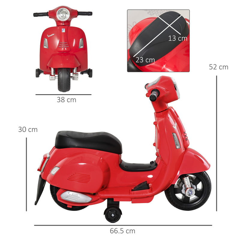 Piaggio Mini Vespa GTS Elettrica 6V  per Bambini Rossa