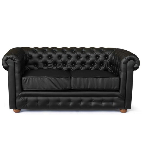 online 2-Sitzer-Sofa 170 x 81 x 77 cm in schwarzem Kunstleder