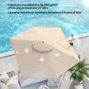 Ombrellone a Sbalzo Inclinabile con Manovella 415x293x270 cm con Base a Croce Cachi