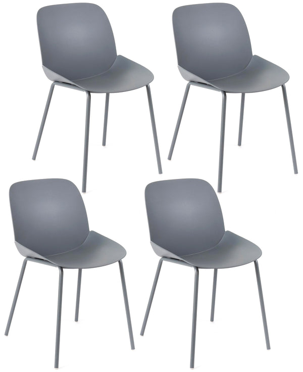 prezzo Set 4 Sedie 55x46xH79 cm in Polipropilene Eva Grigio Scuro