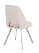 Set 2 Sedie 45x49,5x85 cm Kashar in Tessuto Beige