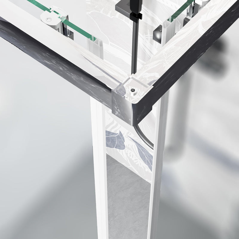 Box Doccia Angolare 2 Ante Scorrevoli in Cristallo Acidato 6mm H195 Bonussi Sofie Varie Misure