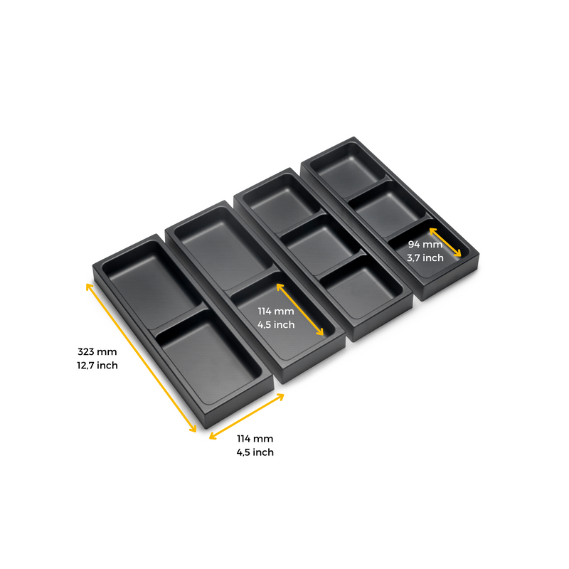 Set Organizer per Cassetti da Bagno Laterali in Plastica Emuca Tidy Grigio Pietra