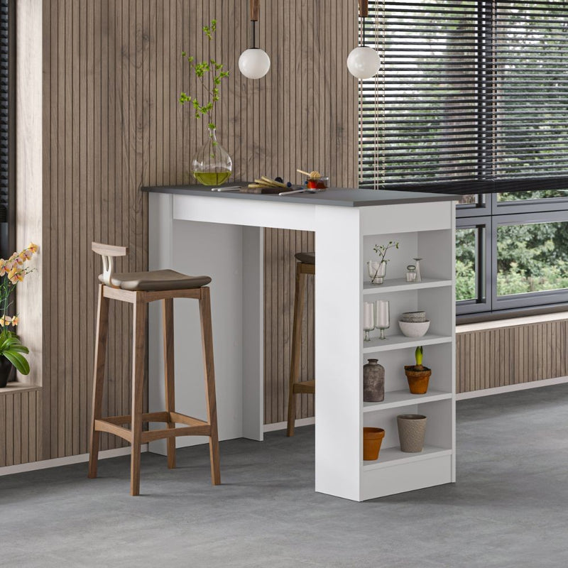 Tavolo da Pranzo Penisola 117x54x101,8 cm in MDF Swallow Bianco e Antracite