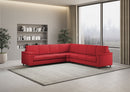 Divano Angolare 7 Posti 286x286x85 cm Marrak in Tessuto Rosso