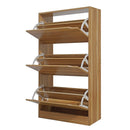 Scarpiera 3 ante 63x115x24 cm in Legno Melaminico Naturale