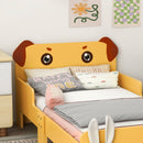 Lettino per Bambini 3-6 Anni con Sponde Laterali Anticaduta 143x74x66 cm in MDF Giallo