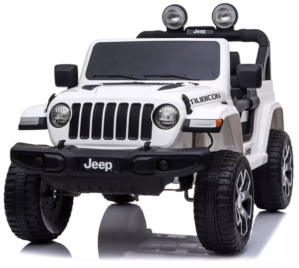 sconto Elektroauto für Kinder 12V Mp4 2 Sitze Jeep Wrangler Rubicon Weiß